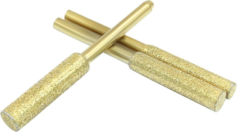 Rierdge 24 Pack Diamond Chainsaw Sharpener 1/8" Shank, High Hardness Grinding Bits Polishing Stones, Durable Files for Electric Chainsaws/Garden Tools, 5/32'', 3/16'', 7/32''(Gold) - Image 4